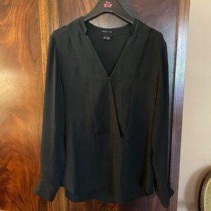 Theory Black Silk Blouse